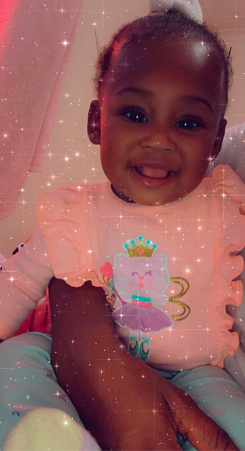 Star joined the competition — help win amazing prizes! arm, baby, baby_toddler_clothing, cheek, facial_expression, finger, fun, happy, human, human_body, joy, lip, magenta, mouth, nose, pattern, person, pink, skin, smile