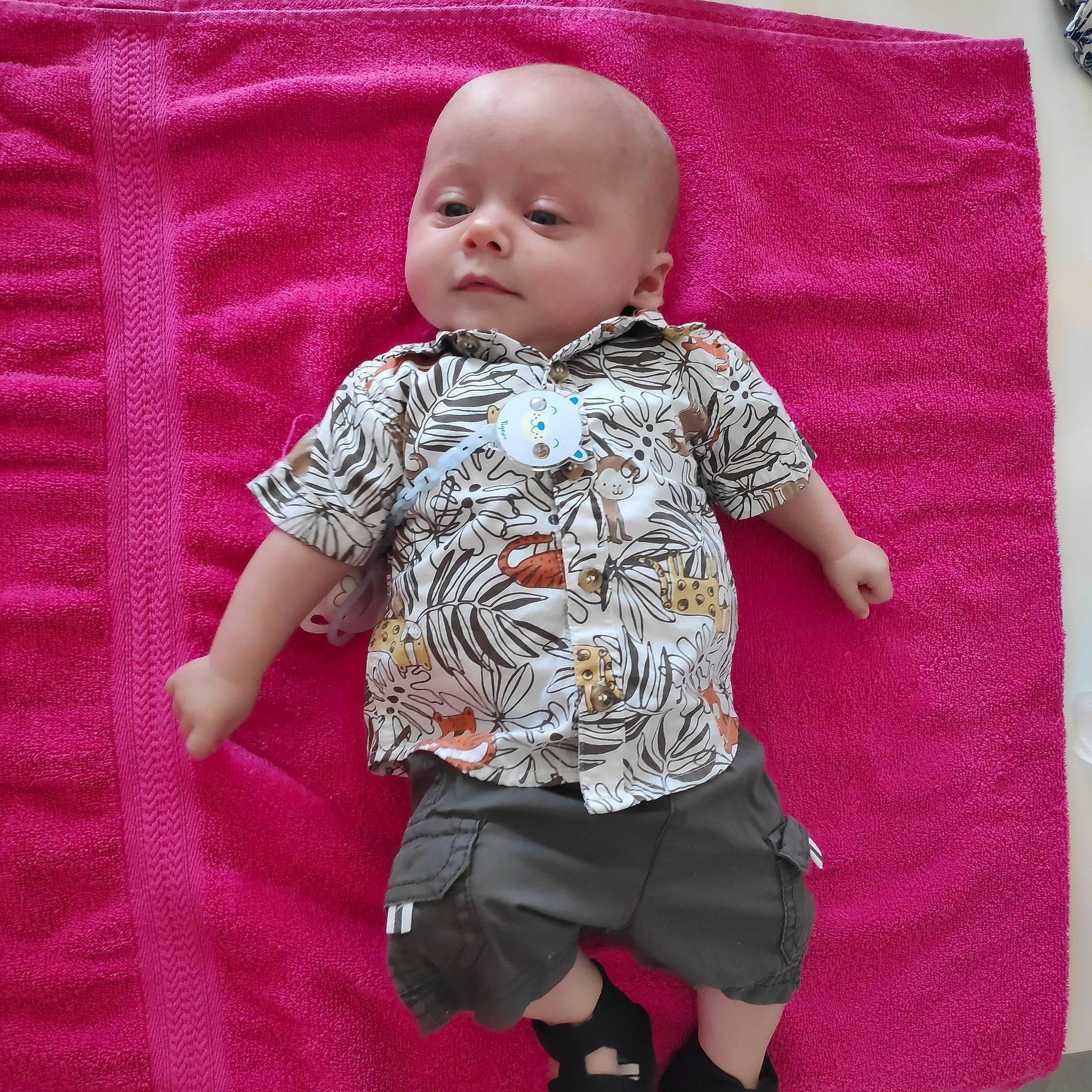 Nael a rejoint le concours — aidez-le/la à gagner de superbes lots ! baby_toddler_clothing, child, pattern, person, pink, sleeve, toddler