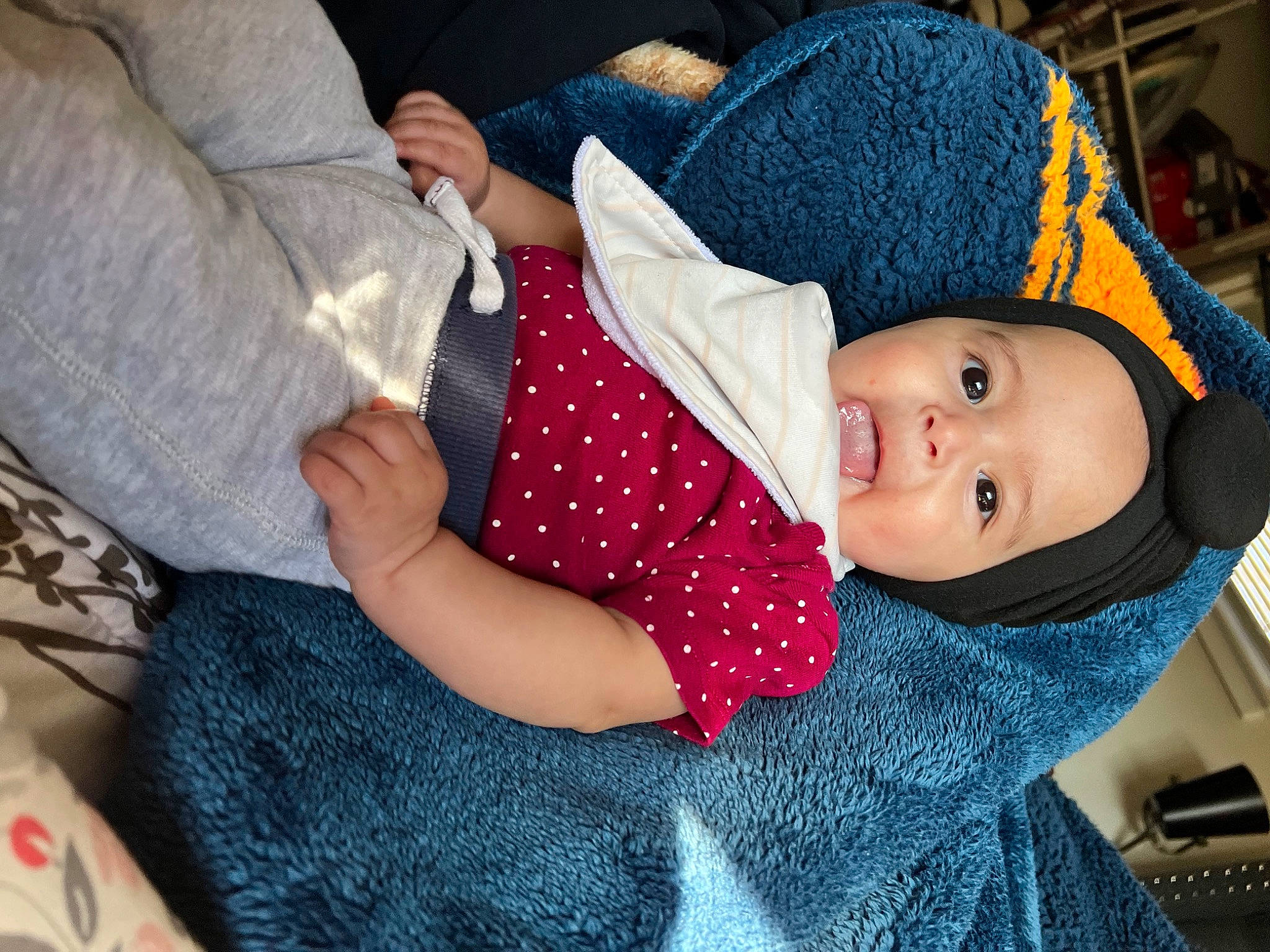 Belen Ahava joined the competition — help win amazing prizes! baby, baby_products, baby_toddler_clothing, beanie, cap, cheek, child, comfort, elbow, gesture, happy, hat, headwear, lap, pattern, person, sitting, sleeve, smile, toddler