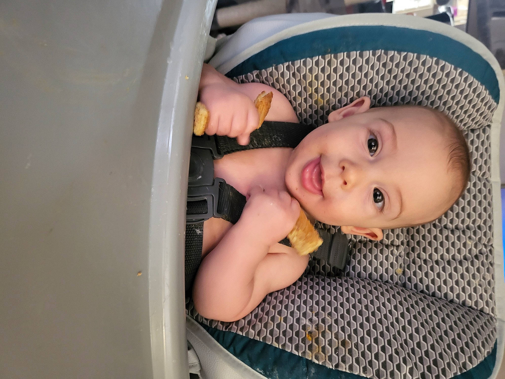 Johnathan joined the competition — help win amazing prizes! baby, baby_carriage, baby_products, baby_safety, baby_toddler_clothing, chair, cheek, child, comfort, finger, flooring, fun, happy, iris, mouth, nose, pattern, person, smile, toddler