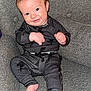 Huxlee joined the competition — help win amazing prizes! baby, barefoot, bodypart, clothing, coat, couch, face, finger, formalwear, hand, head, jacket, jeans, pants, person, photography, portrait, sitting, suit, toe