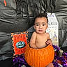 Zaydin joined the competition — help win amazing prizes! architecture, baby, building, clothing, costume, face, flower, food, head, outdoors, person, photography, plant, portrait, pottedplant, produce, pumpkin, purple, squash, vegetable