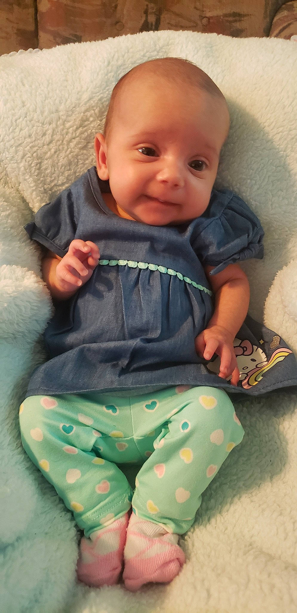 Carley joined the competition — help win amazing prizes! baby, baby_toddler_clothing, cheek, child, head, person, sitting, skin, smile, toddler