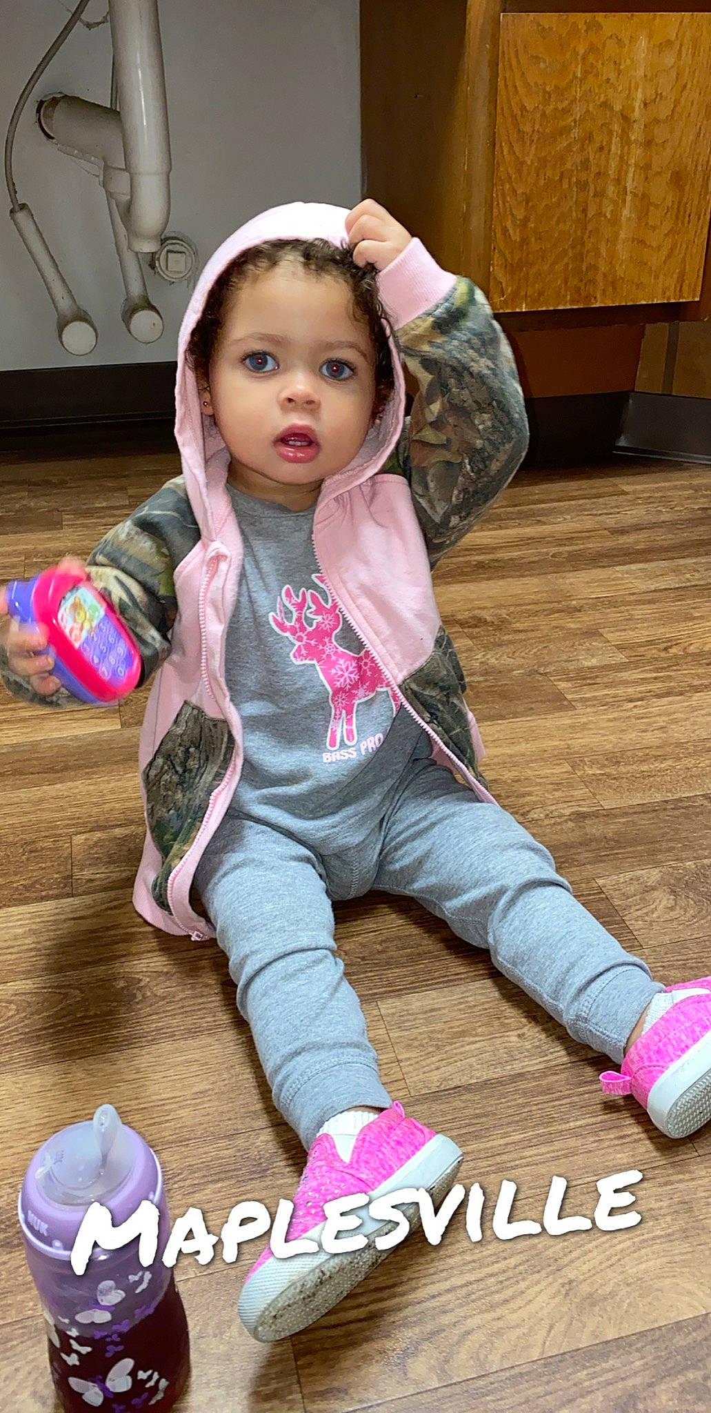 Kamiyah is registered to the contest to win money with this photo: child, child_model, outerwear, person, pink, play, surprise, toddler
