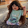 Jaylannie joined the competition — help win amazing prizes! carpet, casual, child, clothing, curious, cute, floor, hair, home, indoor, patterned_rug, person, playful, portrait, sitting, smiling, toddler, toy, wig, young_child