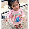 Jaylannie joined the competition — help win amazing prizes! casual_clothing, child, concrete, curious_expression, cute, daylight, girl, hair_tie, looking_up, outdoor, person, pink_tshirt, playful, pony_tail, sandals, small_feet, standing, stitch_character, toddler, young_child