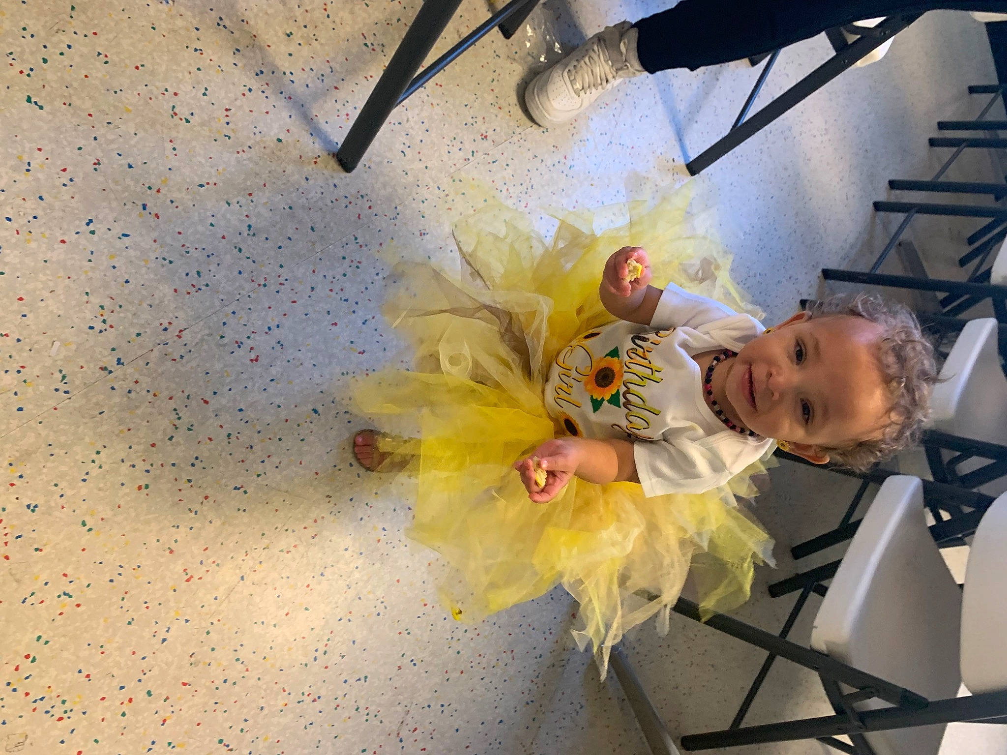 Jaleigha joined the competition — help win amazing prizes! artificial_flower, baby, ceiling, child, cut_flowers, flooring, floral_design, flower, fun, happy, peach, person, petal, plant, room, shadow, toddler