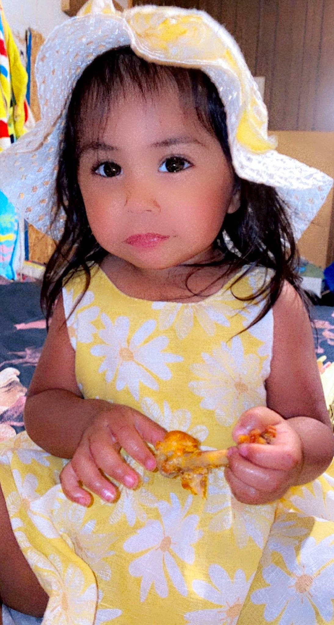 Valeria is registered to the contest to win money with this photo: baby, baby_toddler_clothing, beauty, cap, cheek, child, chin, eyelash, face, facial_expression, fun, hairstyle, happy, iris, nose, person, pink, skin, summer, toddler