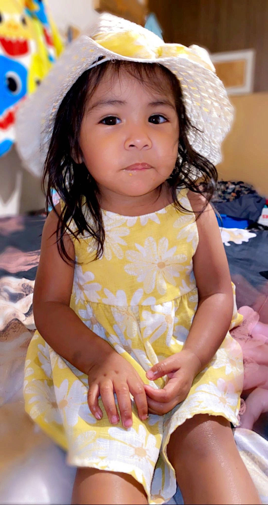 Verenice joined the competition — help win amazing prizes! baby_toddler_clothing, cheek, child, face, facial_expression, finger, fun, hairstyle, happy, hat, head, human, people, person, pink, skin, summer, thigh, toddler, white