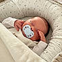 baby, newborn, pacifier, sleeping, blanket, baby_nest, soft, infant, cozy, white_clothing, peaceful, cute, hands, face, bed, rest, child, indoors, comfort, toddler