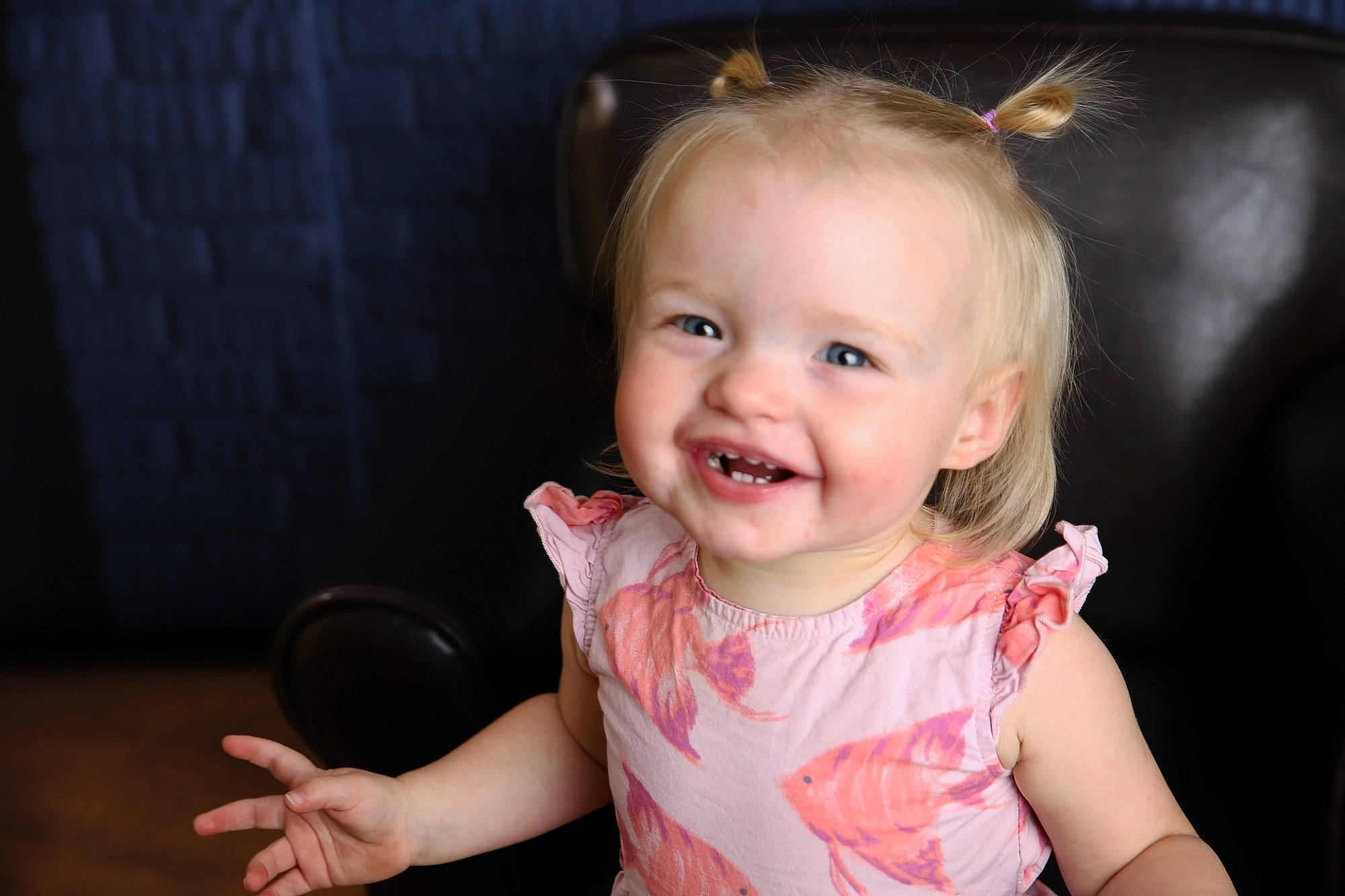 Cheyenne joined the competition — help win amazing prizes! baby, baby_toddler_clothing, cheek, child, chin, dress, ear, eyelash, face, flash_photography, gesture, hand, happy, head, iris, joy, lip, person, skin, sleeve