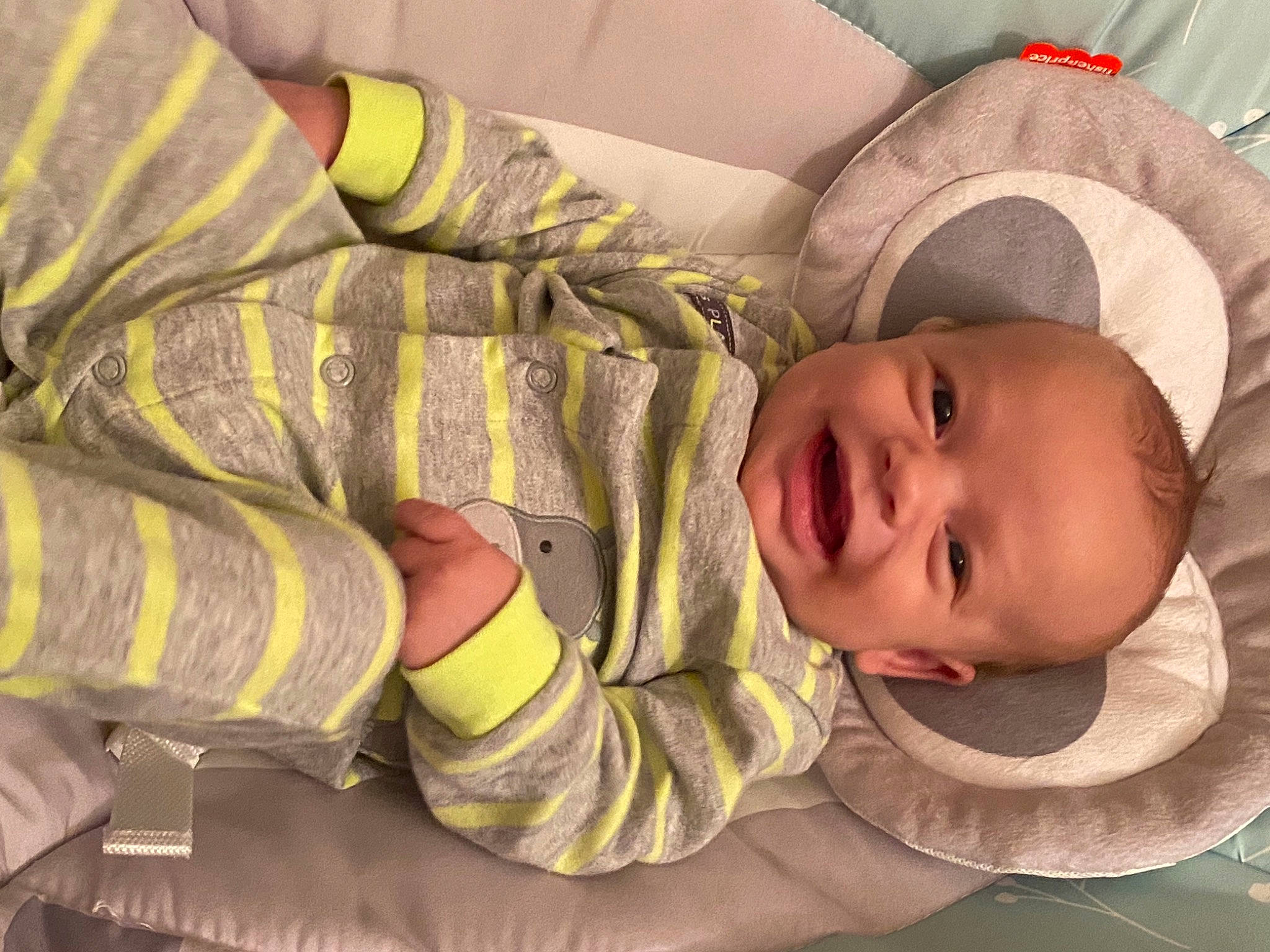 Kaesyn joined the competition — help win amazing prizes! baby, baby_products, baby_toddler_clothing, cheek, child, clothing, comfort, finger, hand, happy, head, mammal, mouth, pattern, person, skin, sleeve, smile, toddler, vertebrate