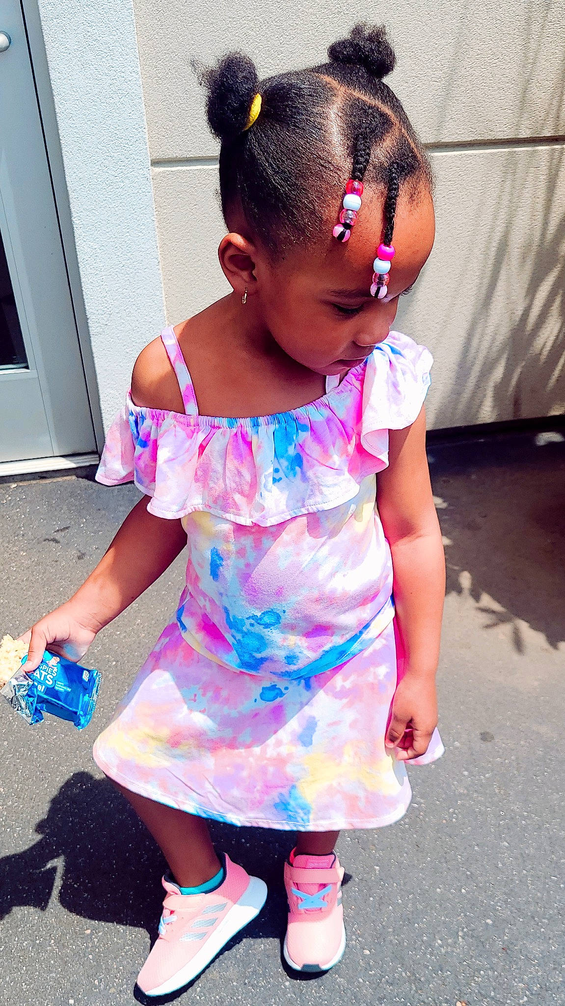 Janae is registered to the contest to win money with this photo: child, dress, ear, hairstyle, person, pink, play, toddler