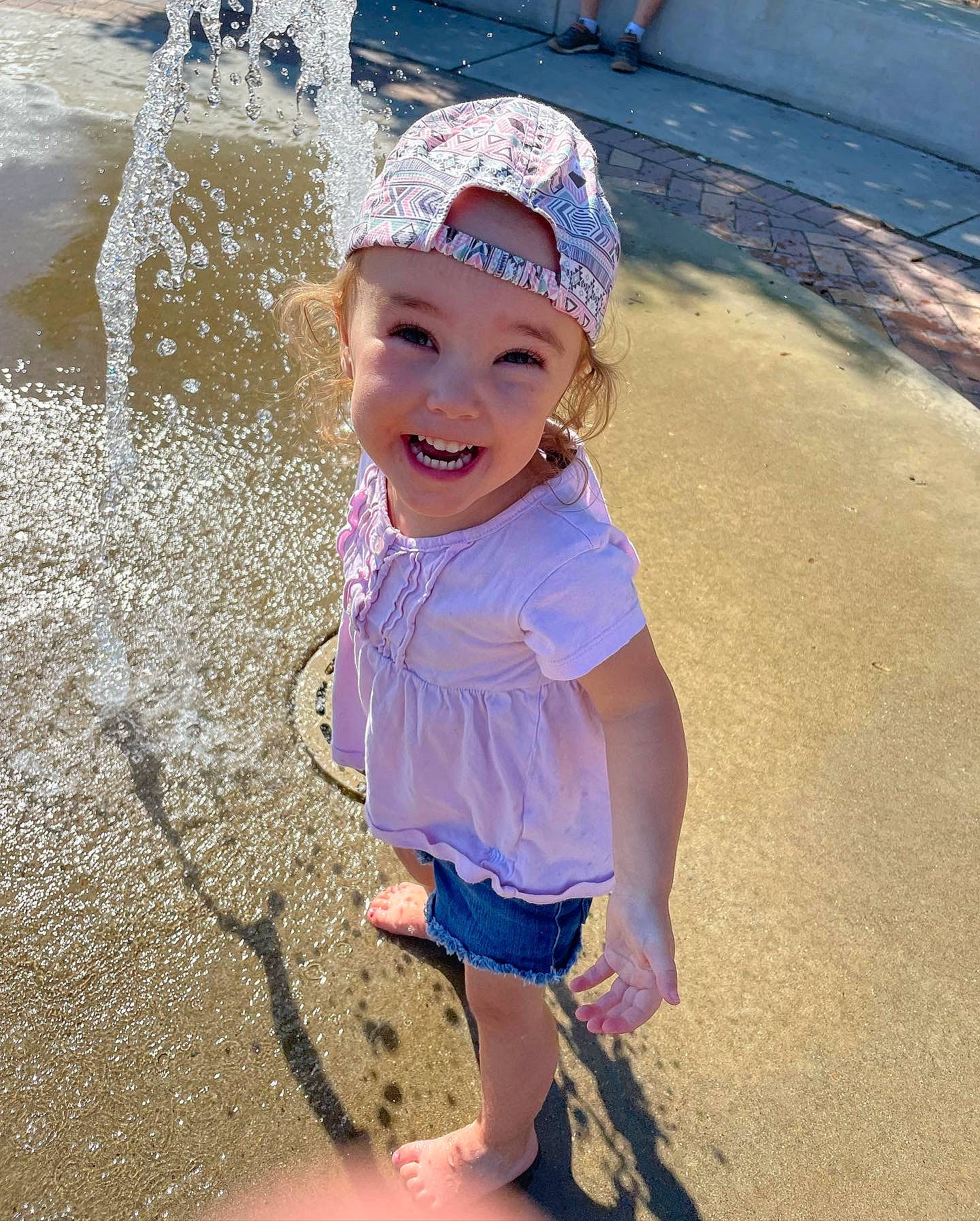 Elizabeth joined the competition — help win amazing prizes! beach, body_of_water, cap, child, electric_blue, fun, happy, hat, headgear, headwear, joy, leisure, ocean, people_in_nature, person, play, recreation, sand, smile, summer