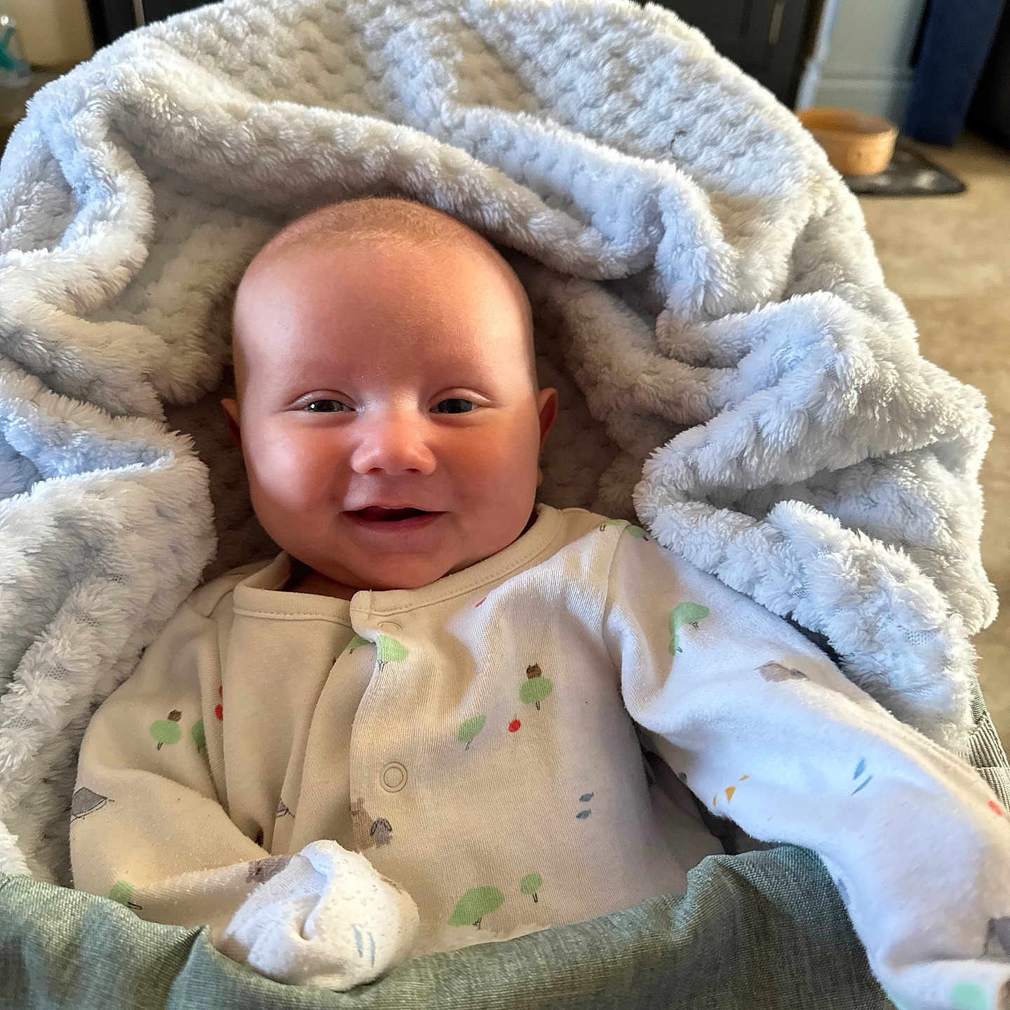 Liam is registered to the contest to win money with this photo: baby, bed, blanket, bonnet, clothing, crib, cushion, face, furniture, hat, head, homedecor, infantbed, linen, newborn, person, photography, portrait, quilt, towel