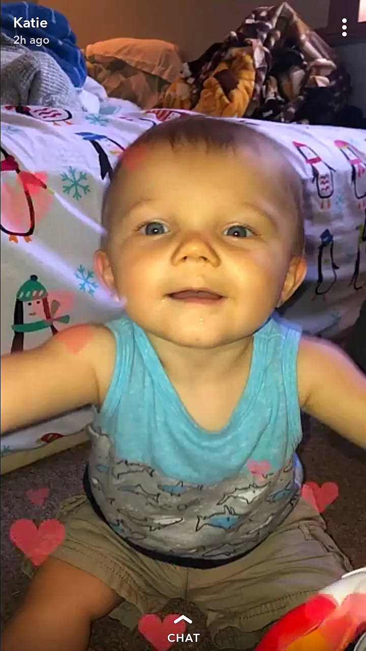 Brendan is registered to the contest to win money with this photo: baby, cheek, child, face, nose, person, skin, smile, toddler