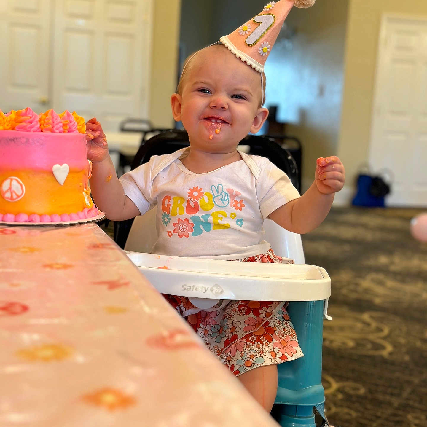 Neviah joined the competition — help win amazing prizes! baby, birthdaycake, bodypart, cake, clothing, cream, dessert, face, finger, food, furniture, hand, hat, head, icing, partyhat, people, person, photography, portrait