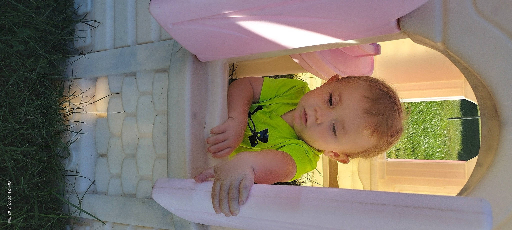 Huey joined the competition — help win amazing prizes! baby, baby_products, baby_safety, baby_toddler_clothing, ceiling, child, comfort, fun, happy, leisure, person, plant, room, shade, sitting, skin, thumb, toddler, umbrella, vacation