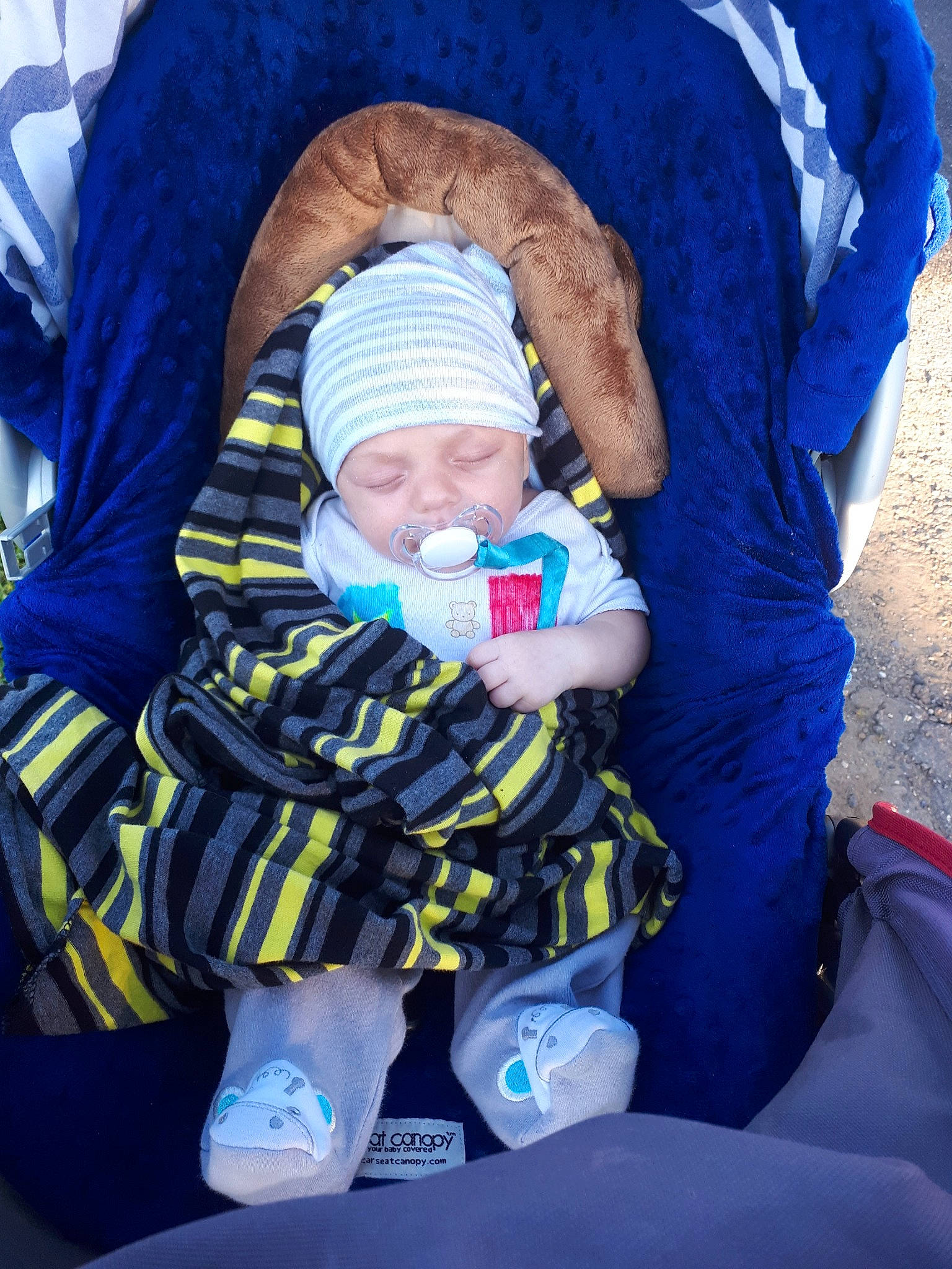 Logan-lionel participe au concours pour gagner de l'argent avec cette photo : baby, baby_carriage, baby_products, blue, child, headwear, joy, person, product, sleep, toddler