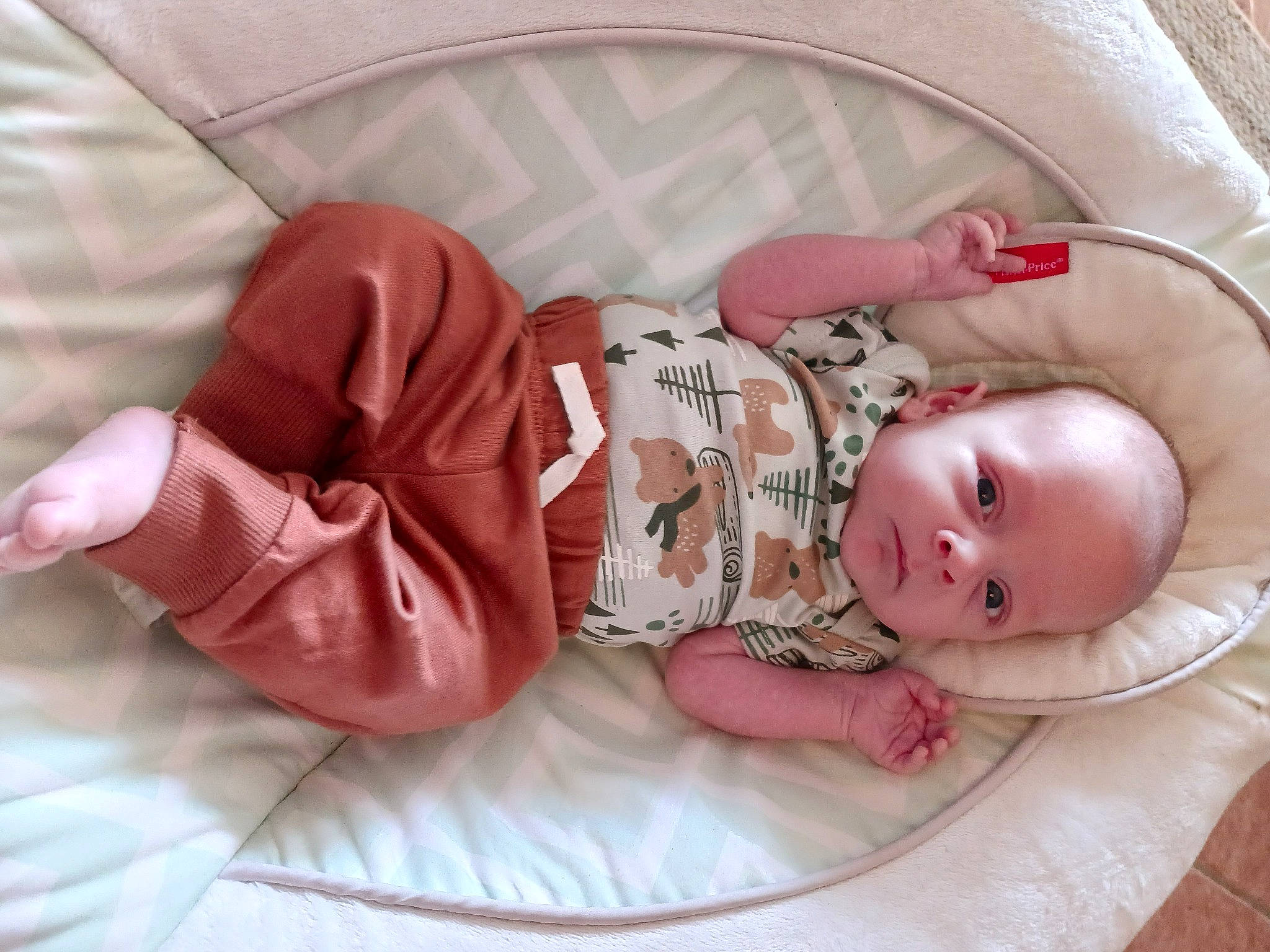 Tanner is registered to the contest to win money with this photo: arm, baby, baby_products, baby_safety, baby_sleeping, baby_toddler_clothing, bedding, cheek, child, comfort, eye, finger, hand, infant_bed, linens, person, pink, product, skin, textile