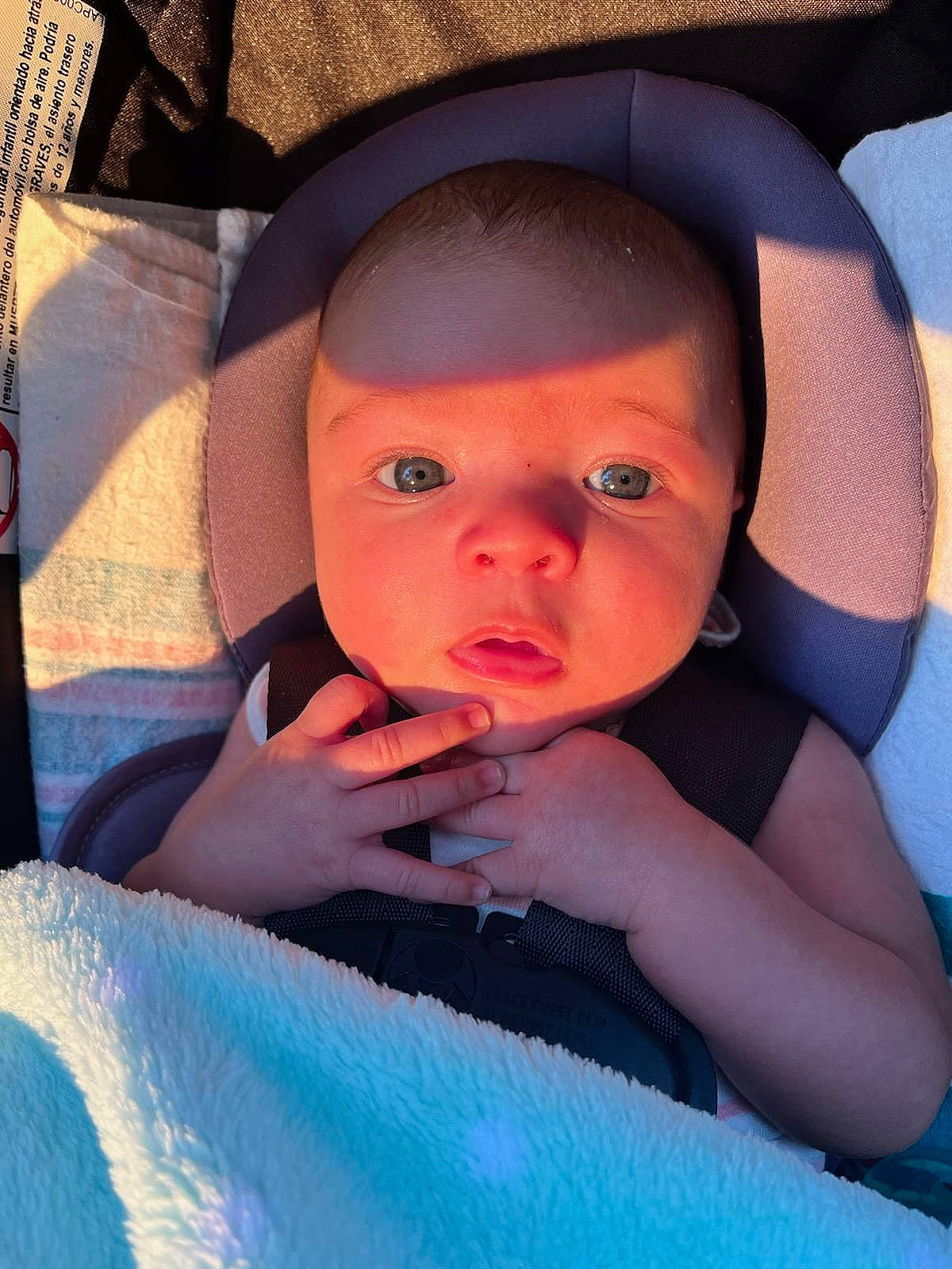 Alani joined the competition — help win amazing prizes! baby, baby_products, baby_toddler_clothing, cheek, child, comfort, cool, electric_blue, fashion_accessory, fun, happy, leisure, mouth, nose, person, pink, purple, sitting, skin, tints_and_shades