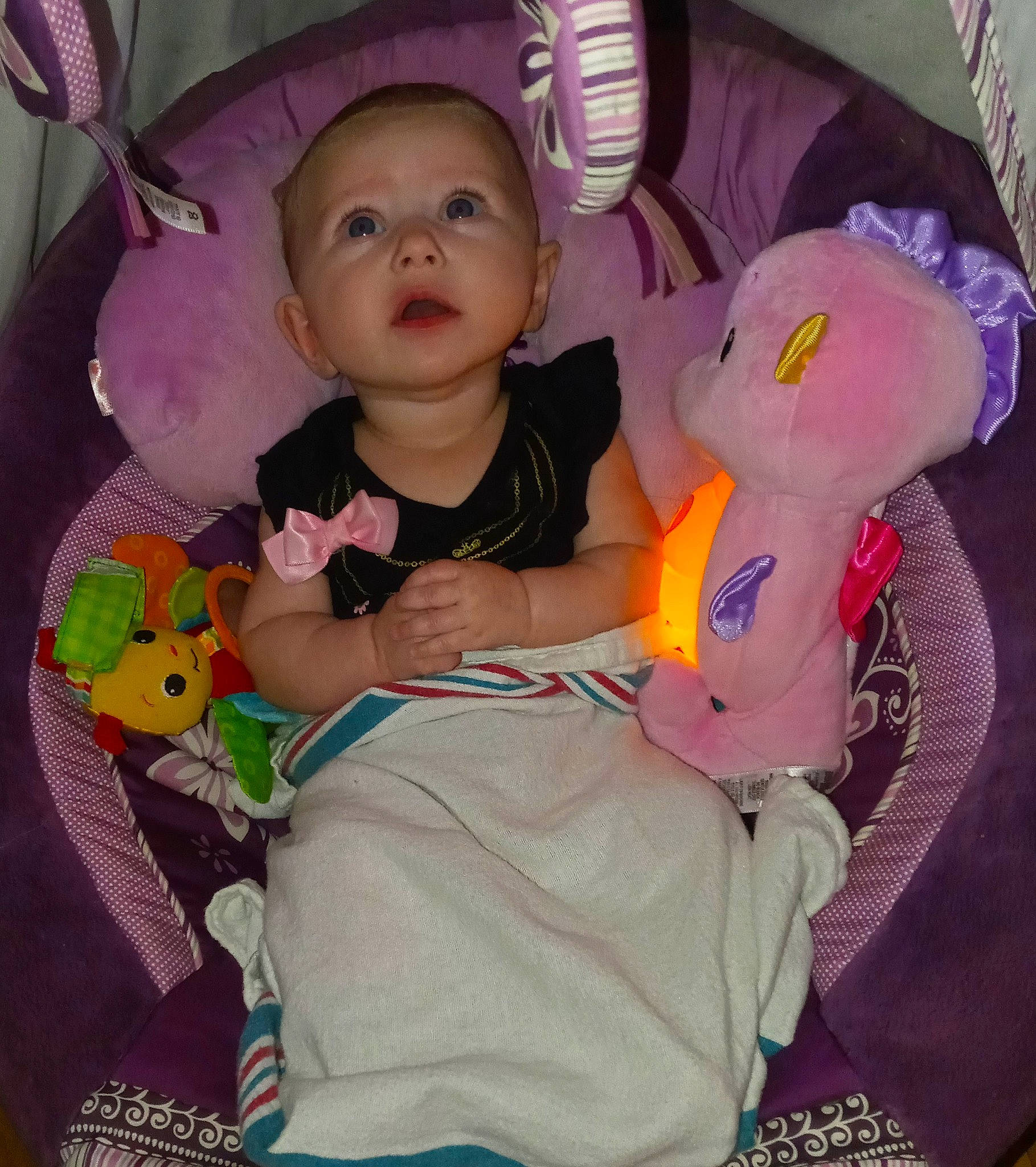 Khole joined the competition — help win amazing prizes! baby, baby_carriage, baby_products, baby_toddler_clothing, baby_toys, cheek, child, comfort, fun, infant_bed, lap, person, pink, play, plush, purple, sitting, stuffed_toy, surprise, textile