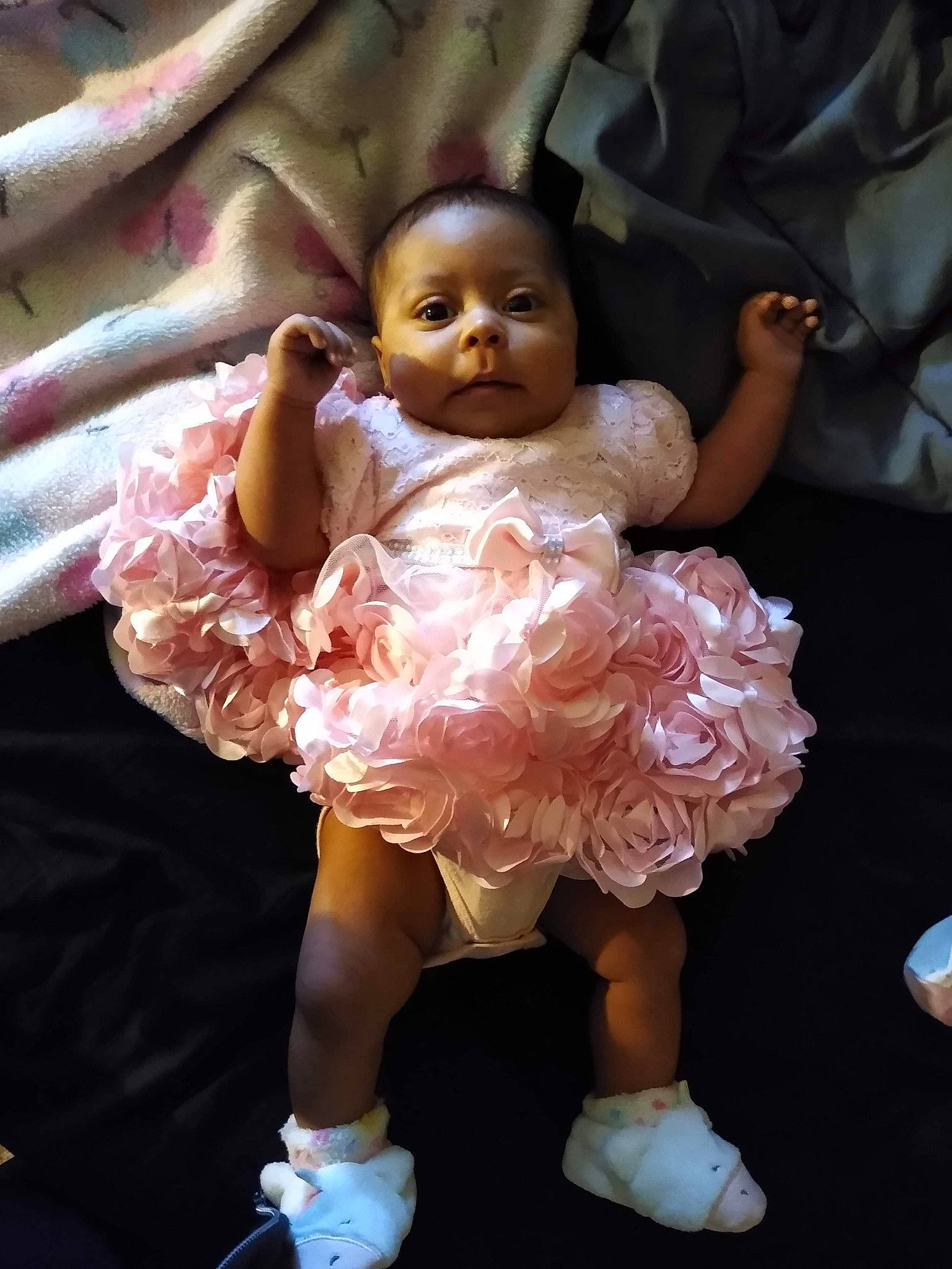 Athena joined the competition — help win amazing prizes! baby, child, dance, figurine, footwear, fun, person, pink, shoe, smile, toddler