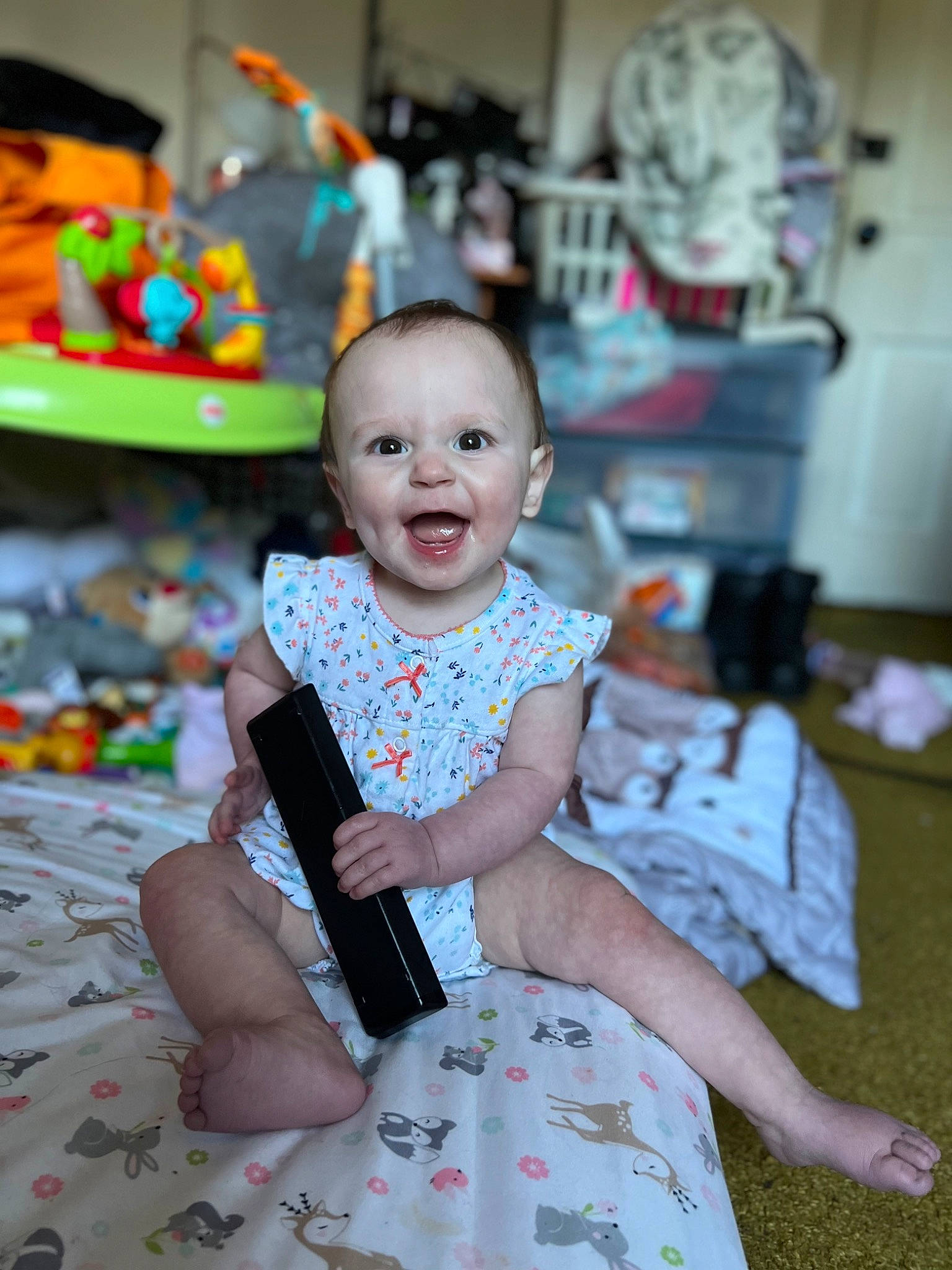 Freyja joined the competition — help win amazing prizes! baby, baby_toddler_clothing, child, day_dress, dress, event, fun, happy, holiday, leisure, party, pattern, person, play, room, sitting, sleeve, smile, t_shirt, toddler