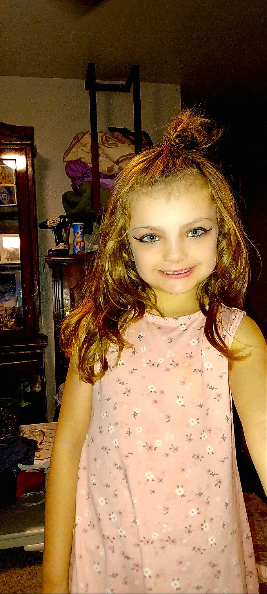 Natalie joined the competition — help win amazing prizes! blond, brown_hair, eyebrow, eyelash, fashion_design, flash_photography, hairstyle, iris, joy, layered_hair, lip, long_hair, makeover, neck, pattern, person, picture_frame, ringlet, shelf, sleeve