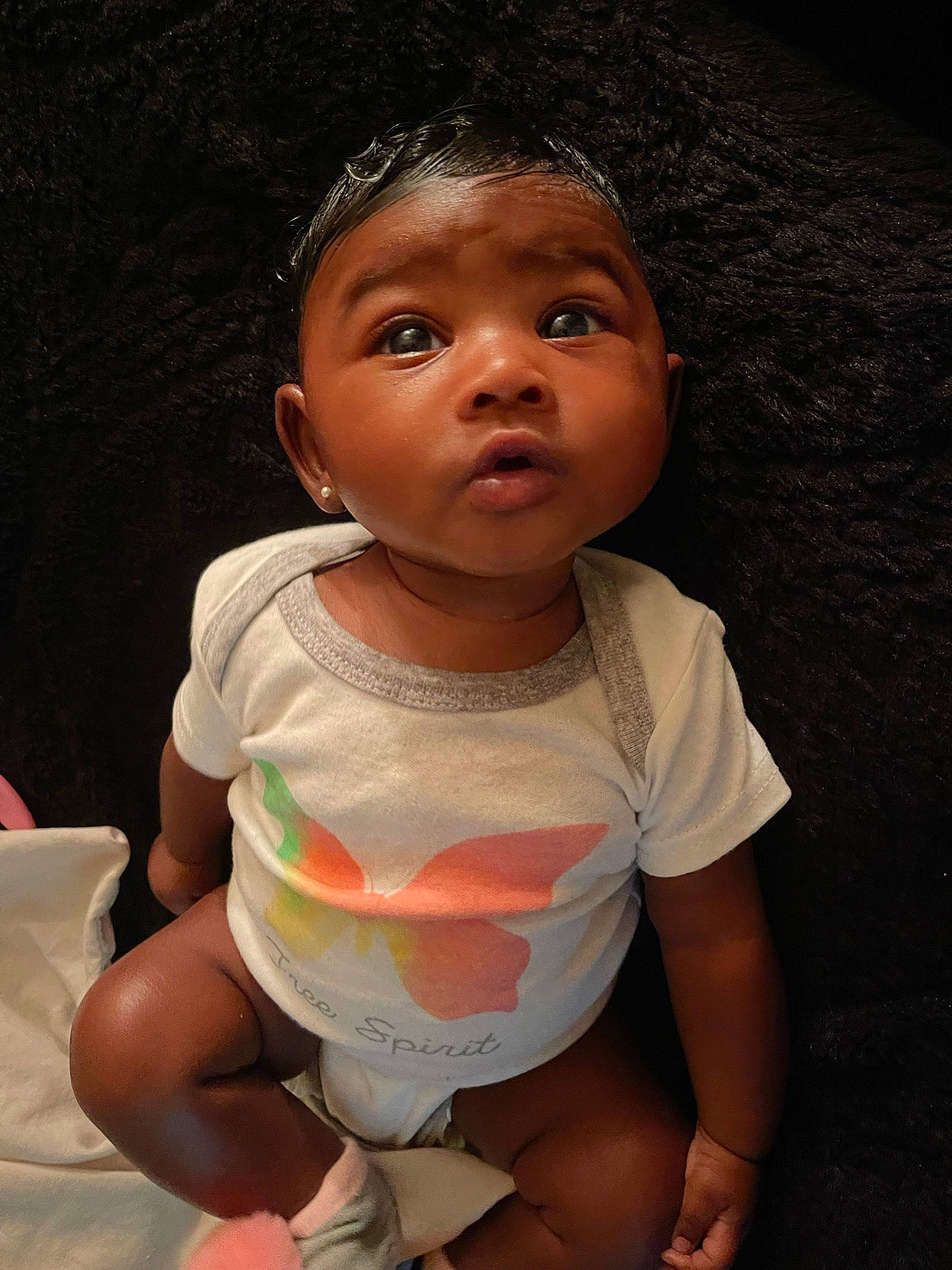 Qhalani is registered to the contest to win money with this photo: baby, baby_toddler_clothing, cheek, chest, elbow, flash_photography, fun, happy, iris, jewellery, lip, mouth, neck, nose, person, shoulder, sitting, skin, sleeve, toddler