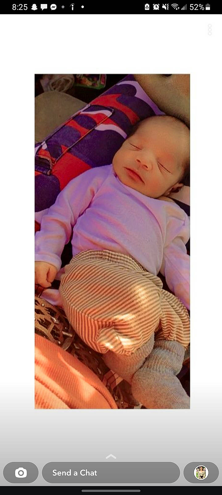 Zay'Vion joined the competition — help win amazing prizes! arm, baby, baby_sleeping, baby_toddler_clothing, comfort, elbow, hand, happy, hat, headgear, human_body, leg, orange, pattern, person, pink, sleeve, textile, thigh, toddler