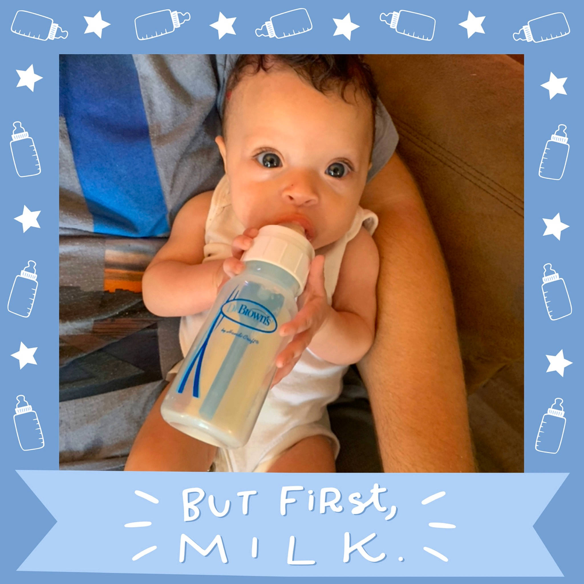 Aaria is registered to the contest to win money with this photo: baby, baby_bottle, baby_products, bottle, child, drinking, drinkware, infant_formula, nose, person, product, toddler, water