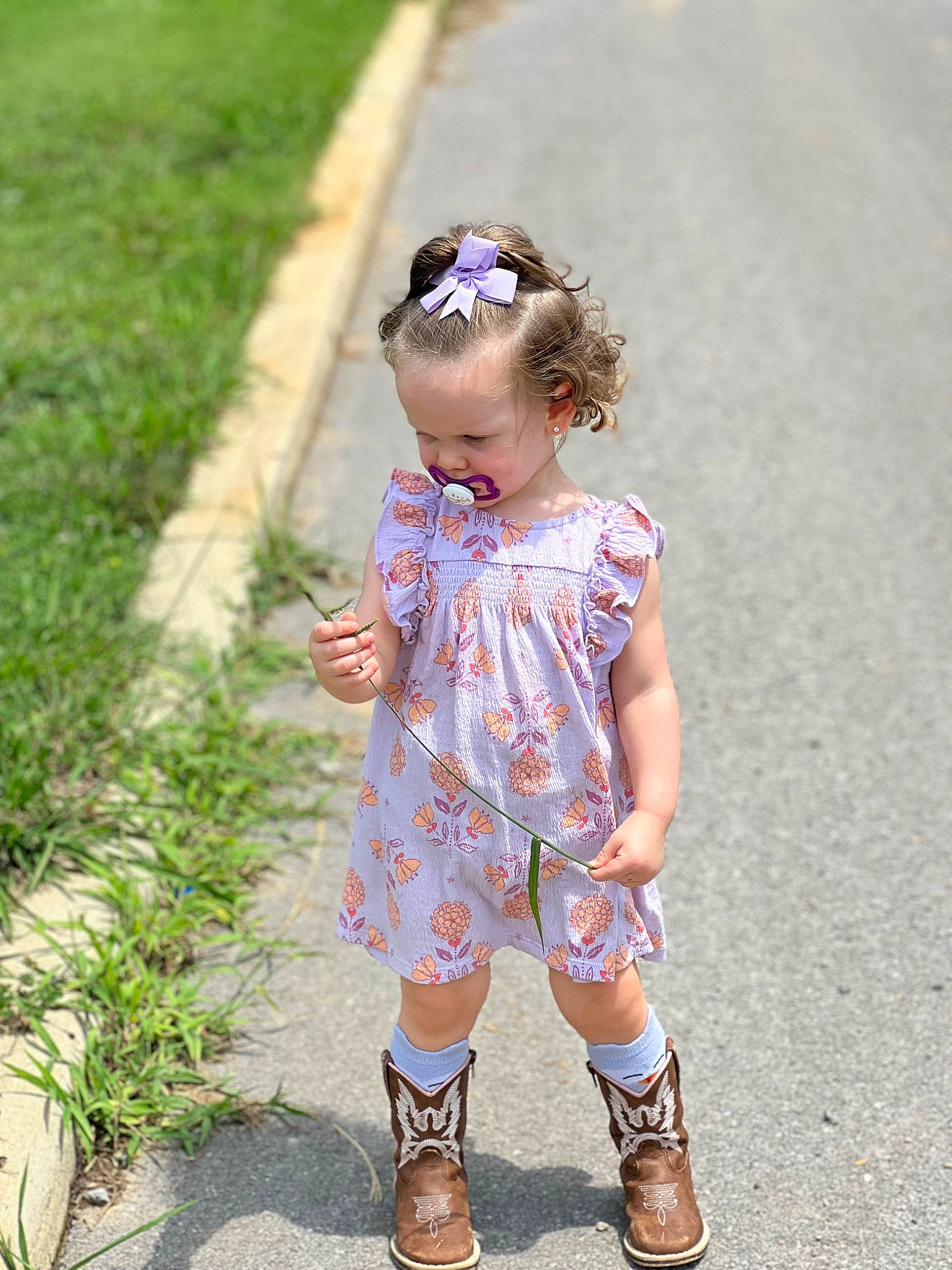 Charlyte joined the competition — help win amazing prizes! asphalt, baby, baby_toddler_clothing, blond, child, eyewear, grass, happy, human_leg, knee, pattern, people_in_nature, person, plant, recreation, road, sleeve, smile, sock, thigh