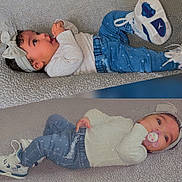 Meilani joined the competition — help win amazing prizes! baby, bodypart, clothing, couch, face, finger, footwear, furniture, glove, hat, head, jeans, newborn, pants, person, photography, portrait, runningshoe, shoe, sneaker
