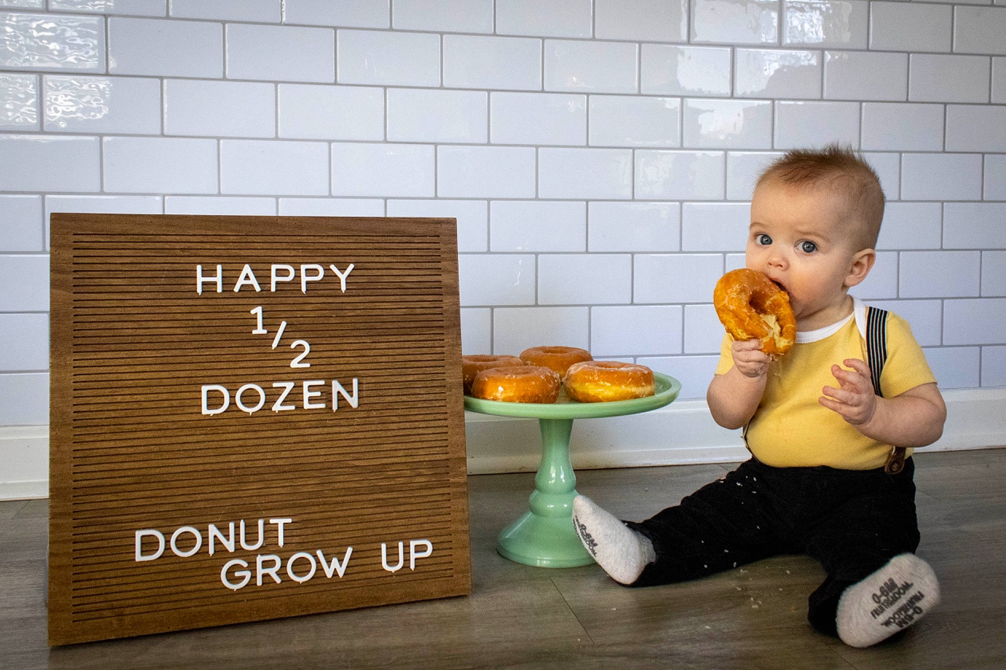 Elliott joined the competition — help win amazing prizes! baby, brick, cuisine, eating, finger_food, flooring, food, food_craving, hardwood, junk_food, natural_foods, orange, person, plate, recipe, room, sitting, surprise, tableware, toddler