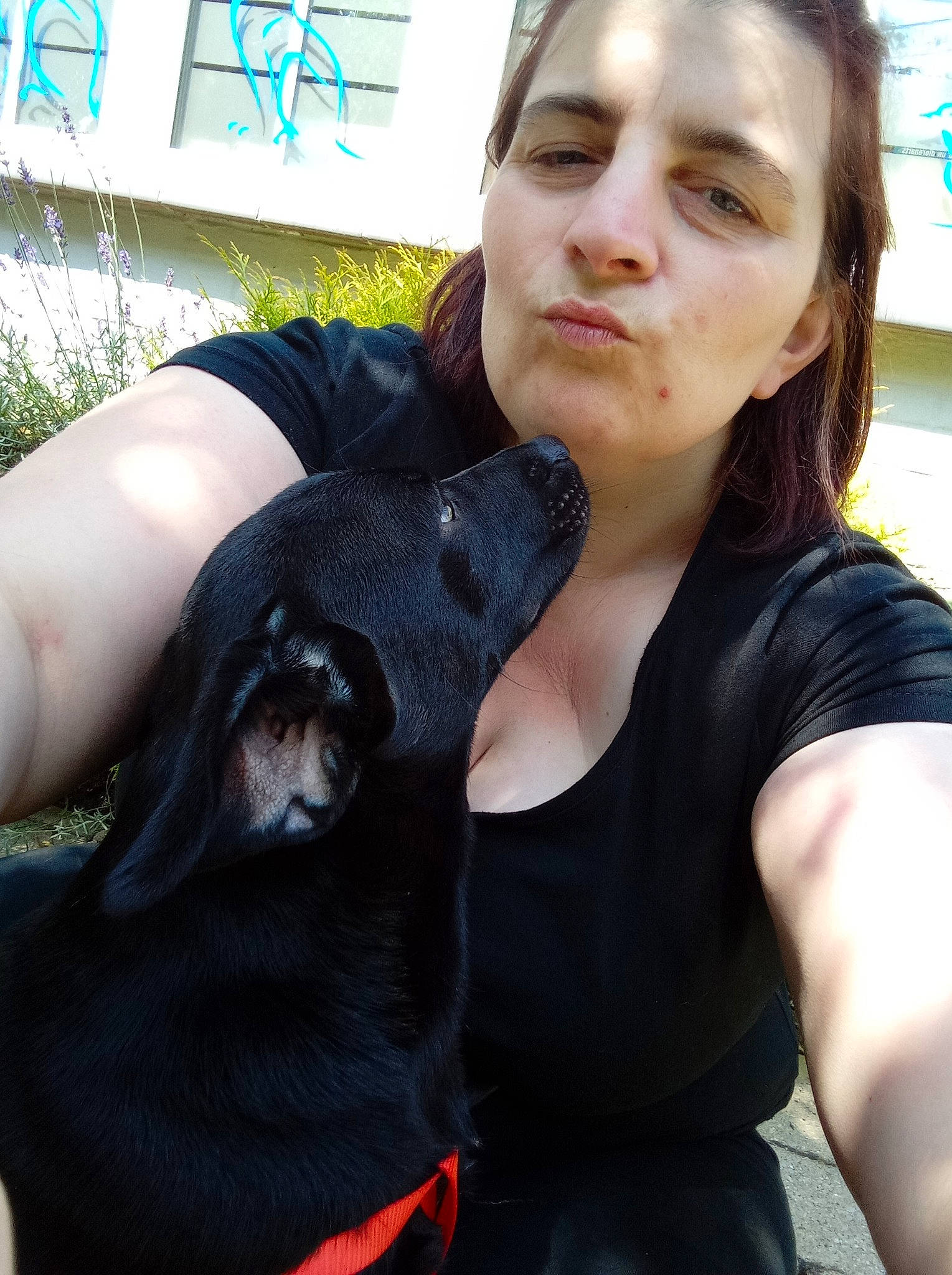 Poupette a rejoint le concours — aidez-le/la à gagner de superbes lots ! arm, black_hair, brown_hair, canidae, carnivore, chest, companion_dog, dog_breed, eyewear, jewellery, joint, long_hair, neck, organ, shoulder, sleeveless_shirt, snout, street_fashion, t_shirt, trunk