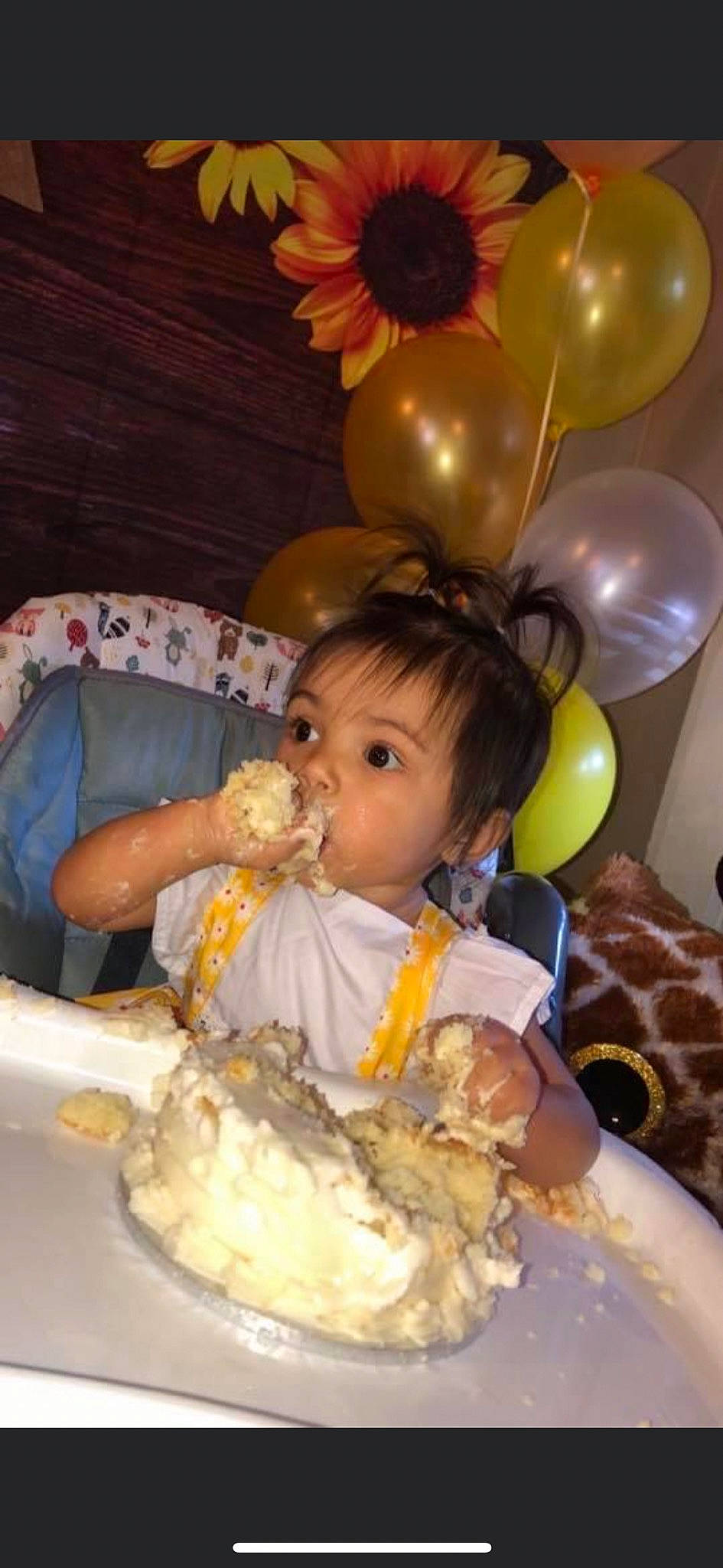 Cecilia joined the competition — help win amazing prizes! balloon, birthday, cake, chair, child, comfort_food, cuisine, dessert, dish, dress, event, food, happy, junk_food, party_supply, person, plate, spoon, sweetness, tableware