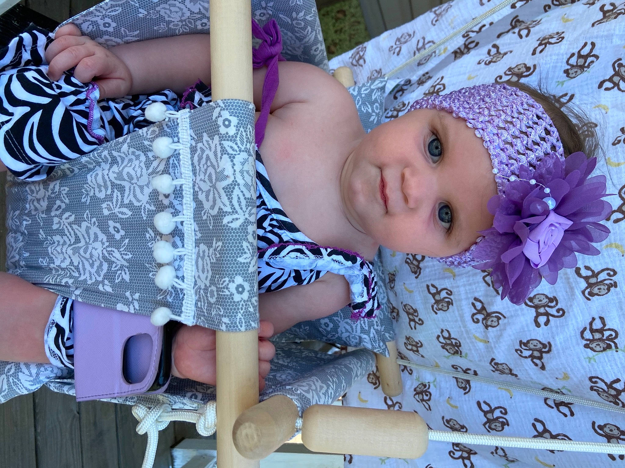 Arabella Rose F joined the competition — help win amazing prizes! baby, baby_toddler_clothing, blue, electric_blue, eyelash, flower, happy, headwear, human_leg, lip, nail, pattern, person, pink, purple, skin, sleeve, thigh, toddler, violet