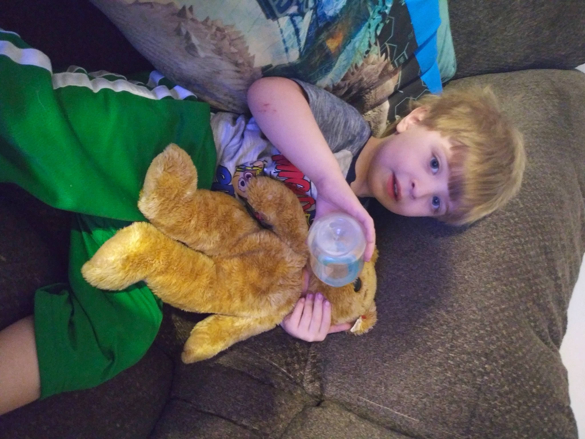 Kieran joined the competition — help win amazing prizes! child, ear, fawn, fun, person, play, plush, stuffed_toy, teddy_bear, toy