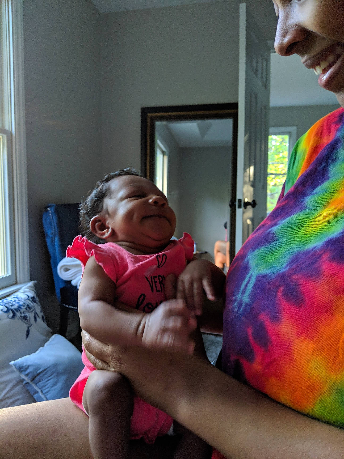 Blake joined the competition — help win amazing prizes! arm, baby, birth, child, daughter, electronic_device, finger, fun, hand, headwear, joint, leg, mother, person, play, room, shoulder, sitting, skin, smile