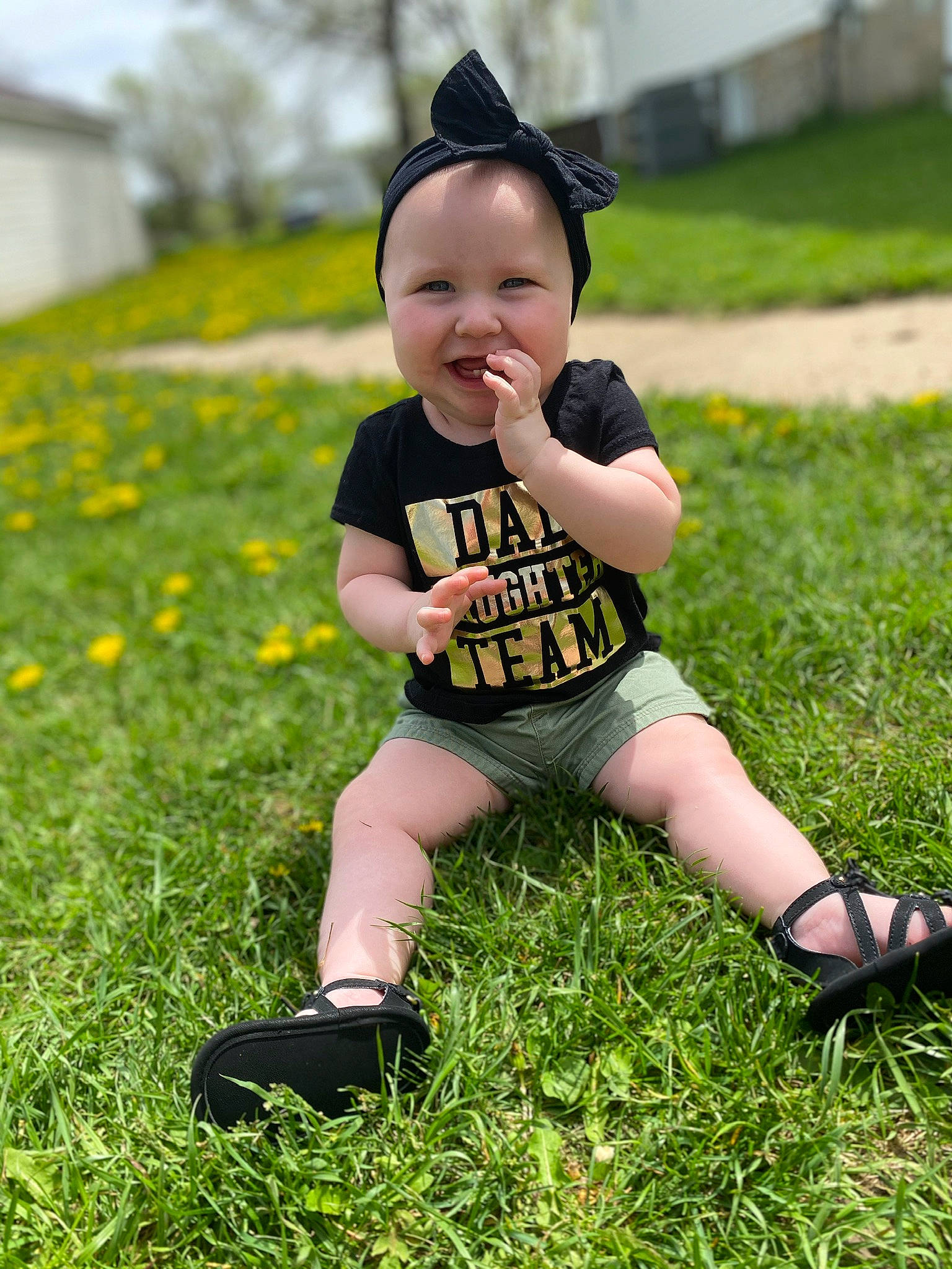 Aspyn is registered to the contest to win money with this photo: baby, child, footwear, grass, grass_family, grassland, happy, hat, headgear, lawn, leg, meadow, person, photography, plant, play, sitting, toddler