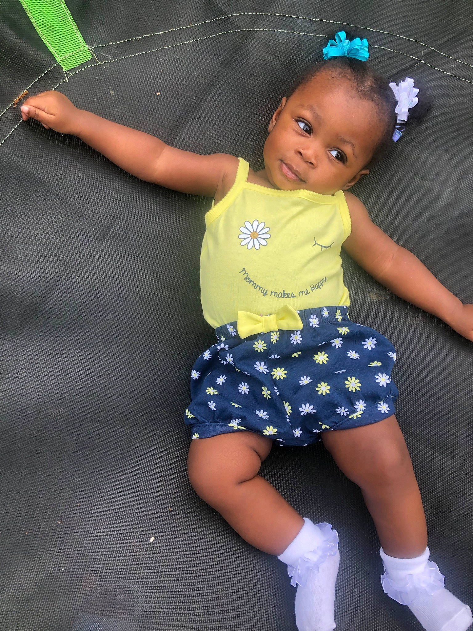 Jazlyn joined the competition — help win amazing prizes! baby, baby_products, baby_toddler_clothing, blue, child, clothing, costume, design, footwear, fun, leg, pattern, person, play, product, shoe, skin, smile, standing, toddler