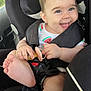 Zaya a rejoint le concours — aidez-le/la à gagner de superbes lots ! baby, car_seat, child, closeup, clothing, cute, earring, face, foot, hand, happy, indoor, infant, pacifier, person, safety_seat, seat_belt, smiling, transport, window