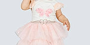 Anna participe au concours pour gagner de l'argent avec cette photo : toddler, child, girl, dress, tutu, pink, bow, butterfly, shoes, standing, cute, portrait, studio, fashion, clothing, young_child, innocent, adorable, happy, smiling