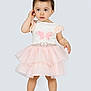 toddler, child, girl, dress, tutu, pink, bow, butterfly, shoes, standing, cute, portrait, studio, fashion, clothing, young_child, innocent, adorable, happy, smiling