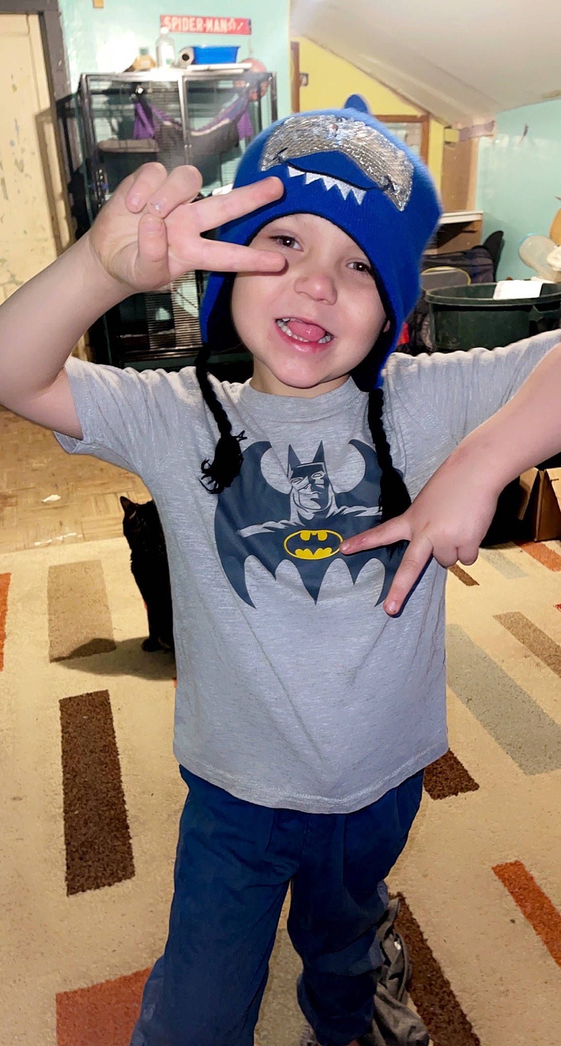Jaxson joined the competition — help win amazing prizes! animation, arm, baseball_cap, cap, child, cosplay, costume, electric_blue, fictional_character, fun, gesture, happy, headwear, hero, houseplant, person, personal_protective_equipment, room, sleeve, smile