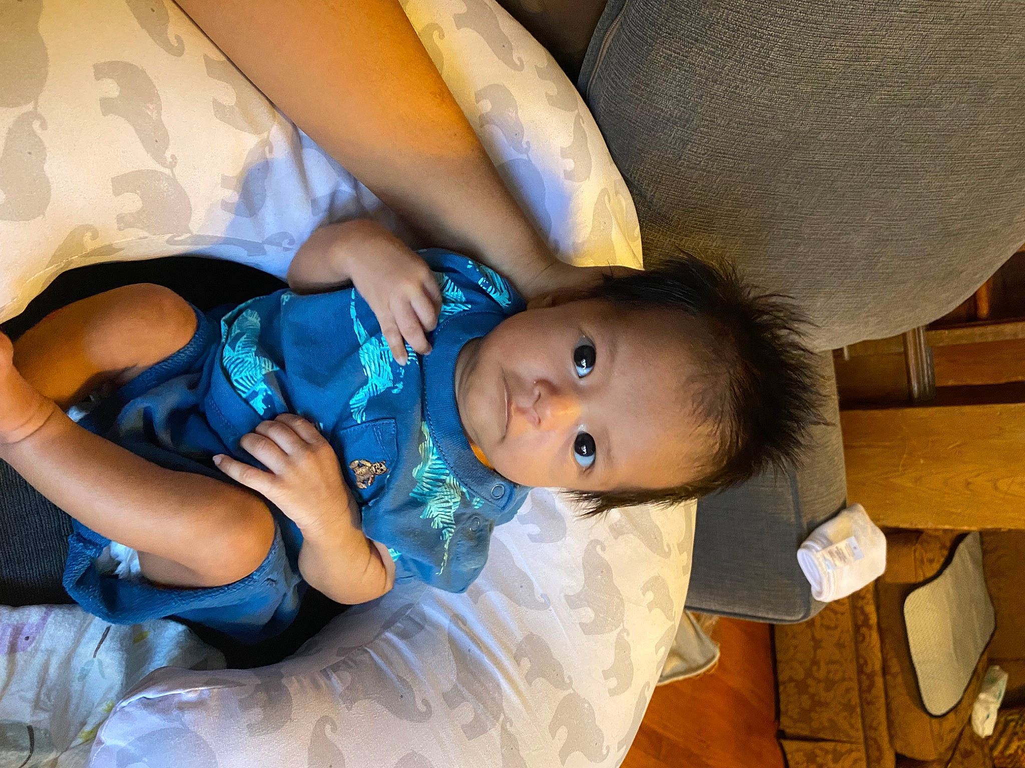 Ian joined the competition — help win amazing prizes! abdomen, baby, baby_products, baby_toddler_clothing, chest, child, comfort, elbow, electric_blue, fun, happy, human_body, human_leg, nap, person, sitting, thigh, toddler, trunk, wood