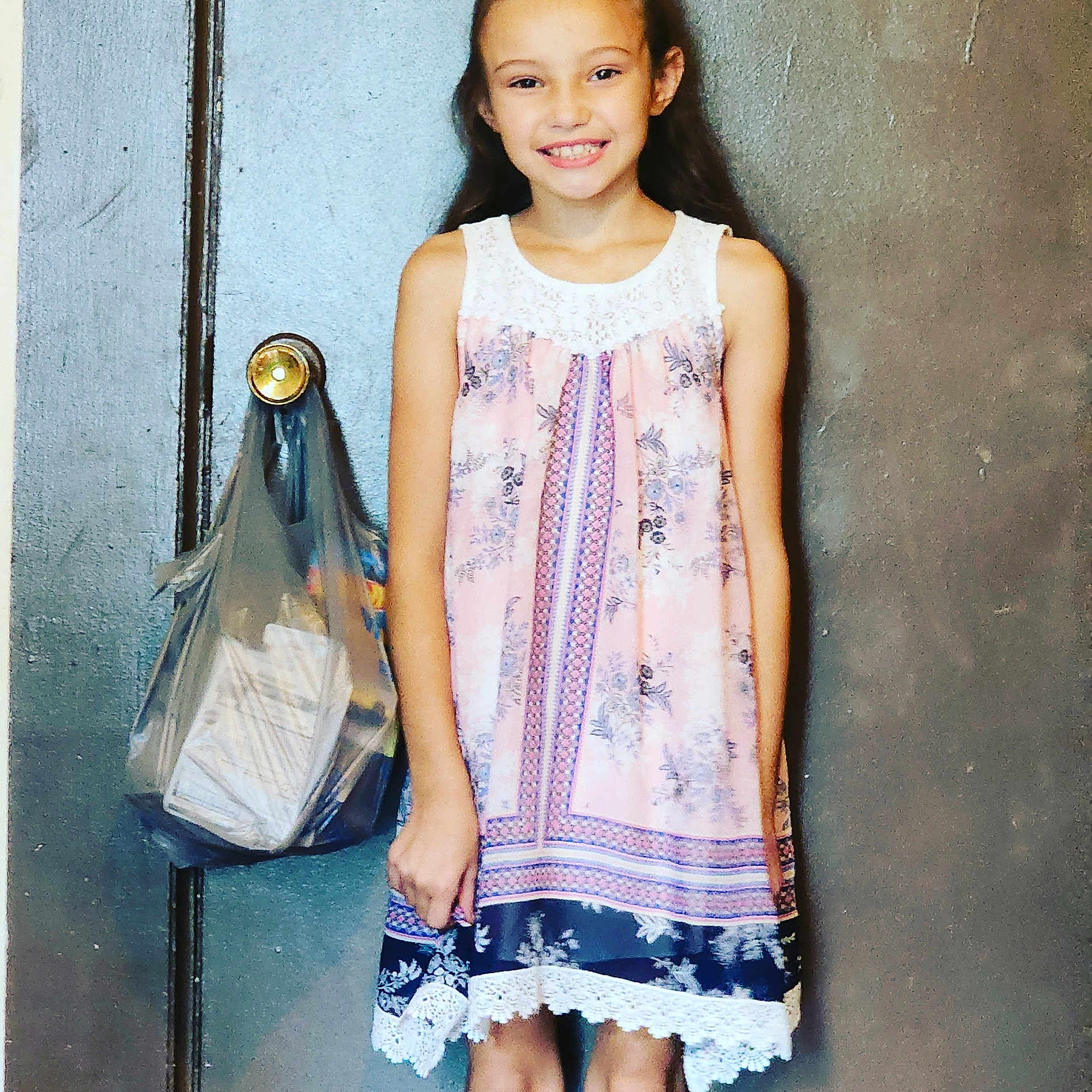 Emily is registered to the contest to win money with this photo: accessories, bag, beachwear, blouse, child, clothing, dress, eveningdress, fashion, female, footwear, formalwear, girl, handbag, homedecor, linen, person, purse, skirt, tanktop