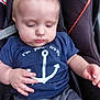 Noha a rejoint le concours — aidez-le/la à gagner de superbes lots ! anchor_design, baby, blue_shirt, calm_expression, car_seat, casual_clothing, child, cute, indoor, infant, light_blonde_hair, looking_down, photography, portrait, seatbelt, shorts, sitting, small_hands, soft_lighting, young_child