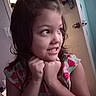 Camila joined the competition — help win amazing prizes! child, clothing, cute, door, dress, expression, face, girl, hair, hairband, hands, indoor, light, person, playful, portrait, room, skin, strawberry_pattern, young